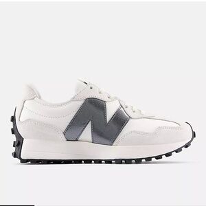 New Balance White and Silver Sneakers